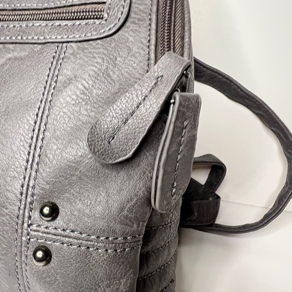 Fiorelli Gray Faux Leather Mini Backpack – Adjustable Straps – Multiple Pockets - Picture 2 of 14